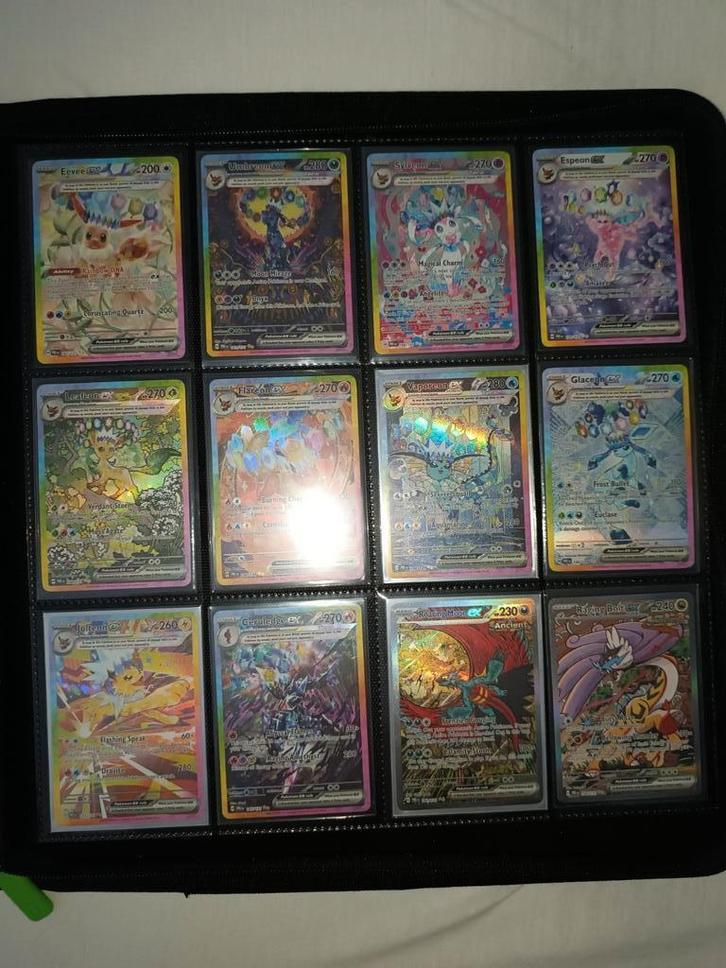 Prismatic evolutions complete set incl promo's, Hobby en Vrije tijd, Verzamelkaartspellen | Pokémon, Zo goed als nieuw, Meerdere kaarten