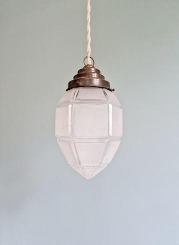 Art Deco hanglamp in gesatineerd glas, 1920-30s  beschikbaar voor biedingen