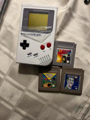 Nintendo Game Boy Dgm Fat White+3 spellen beschikbaar voor biedingen