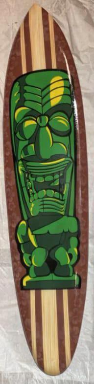 Planche de surf 50 cm en bois d albesia tiki, Antiek en Kunst, Kunst | Beelden en Houtsnijwerken, Ophalen of Verzenden