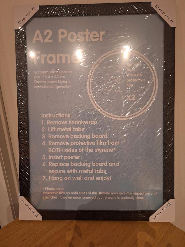 Zwarte houten kader (A2 poster kader), NIEUW, Huis en Inrichting, Woonaccessoires | Lijsten, Nieuw, 50 tot 75 cm, Minder dan 50 cm