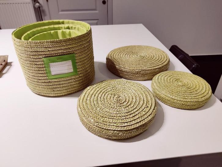 6 manden, Maison & Meubles, Accessoires pour la Maison | Plataux & Paniers, Neuf, Panier, Rond, Osier, Enlèvement