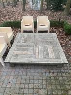 Lage tuintafel 155 x 155 cm geïmpregneerd hout., Tuin en Terras, Tuintafels, Ophalen, Hout