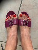 Elegante slippers  muiltjes Boss 41 paars kwaliteitsleer, Ophalen of Verzenden
