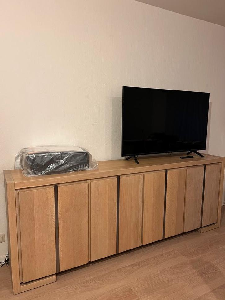 Meuble TV / Buffet en bois, Huis en Inrichting, Kasten | Dressoirs, Gebruikt, 200 cm of meer, 25 tot 50 cm, Met deur(en), Ophalen