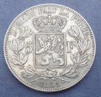 1851 5 Francs Léopold 1er avec point au dessus de la date, Timbres & Monnaies, Argent, Enlèvement ou Envoi, Monnaie en vrac, Argent