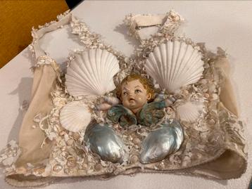 Korset bezet met schelpen - decoratie, Ophalen of Verzenden