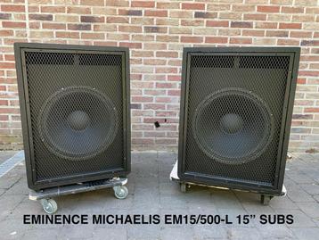 Paar 15” SUBS: EMINENCE MICHAELIS EM 15/500-L (incl. Filter), Audio, Tv en Foto, Luidsprekerboxen, Ophalen, Zo goed als nieuw