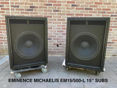 Paar 15” SUBS: EMINENCE MICHAELIS EM 15/500-L (incl. Filter), Audio, Tv en Foto, Luidsprekerboxen, Zo goed als nieuw, Subwoofer