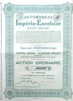 Automobiles Impéria-Excelsior 1928, 1920 à 1950, Action, Enlèvement ou Envoi