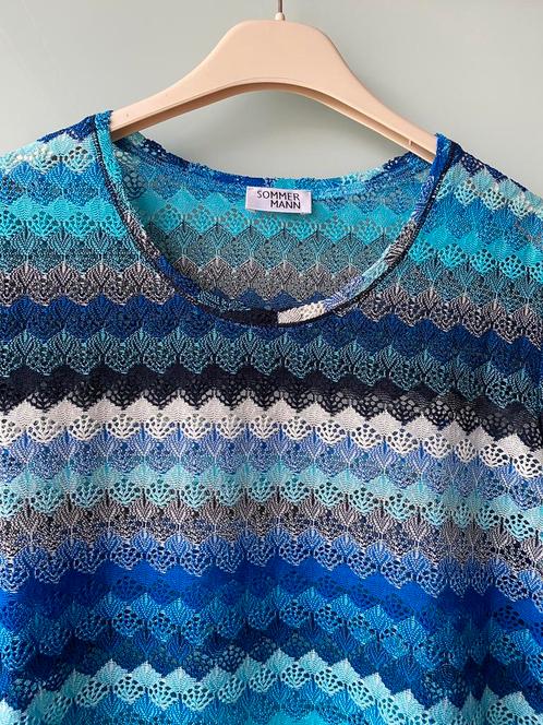 Bloes Sommerman met meerdere kleuren, Kleding | Dames, Grote Maten, Zo goed als nieuw, Blouse of Tuniek, Blauw, Ophalen of Verzenden