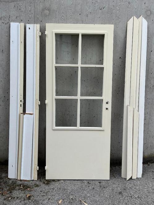 binnendeur hout met glas, Doe-het-zelf en Bouw, Deuren en Vliegenramen, Gebruikt, Binnendeur, Minder dan 200 cm, 80 tot 100 cm