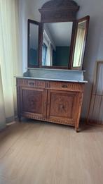antieke dressoir ,marmeren blad met spiegel, compleet, Antiek en Kunst, Antiek | Meubels | Bedden, Ophalen