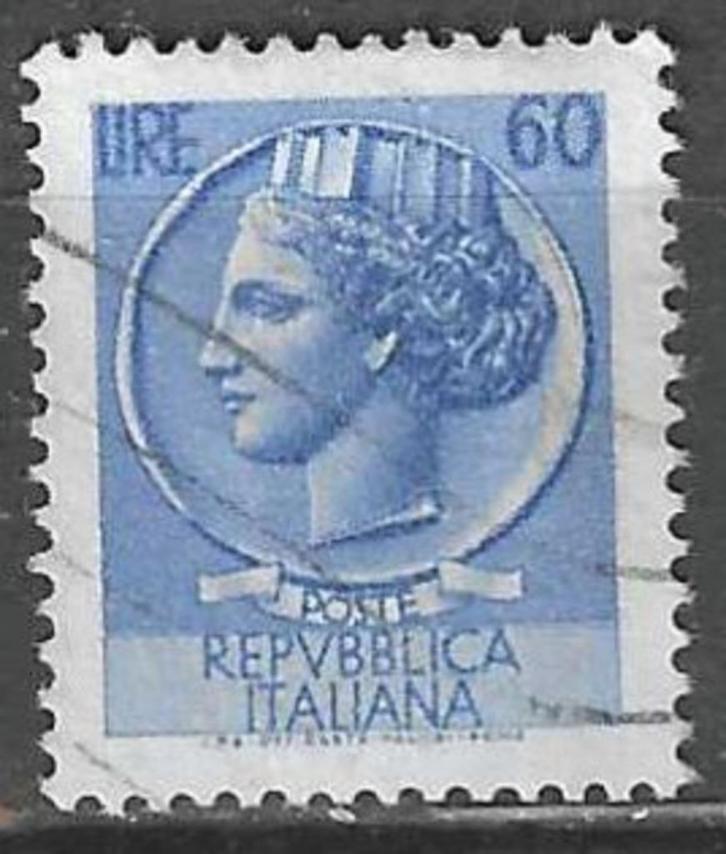 Italie 1955/1960 - Yvert 718 - Munt van Syracus (ST), Postzegels en Munten, Postzegels | Europa | Italië, Gestempeld, Verzenden