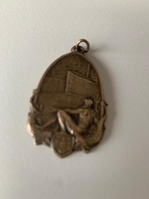 Bronzen medaille huldiging Kruisschanssluis Antwerpen 1928, Antiek en Kunst, Curiosa en Brocante, Ophalen of Verzenden