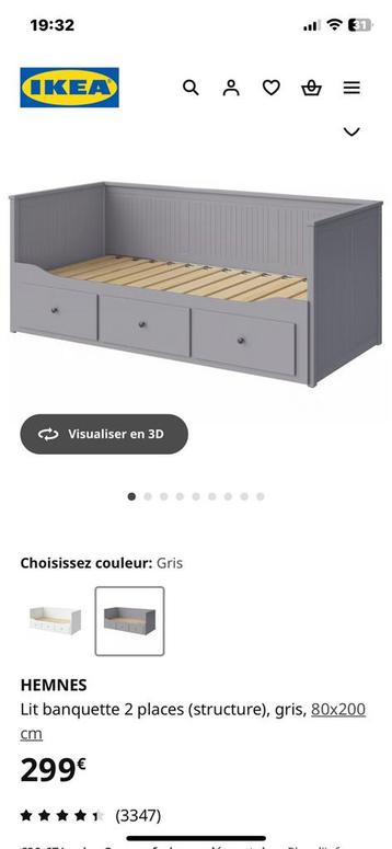 Lit banquette 2 places avec 2 matelas a vendre beschikbaar voor biedingen
