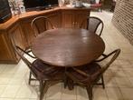 Tafel met 4 stoelen, Ophalen, Zo goed als nieuw, Rotan