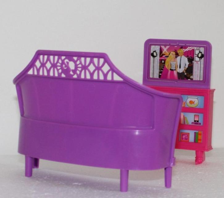 Barbie sofa & tv, Kinderen en Baby's, Speelgoed | Poppenhuizen, Gebruikt, Accessoires, Ophalen of Verzenden