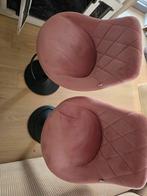 Ensemble de 2 tabourets de bar en vieux velours rose., Maison & Meubles, Enlèvement