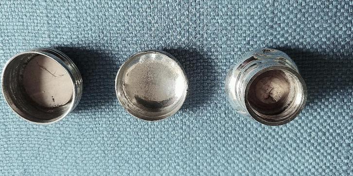 3 Victorian Silver - kristal flesjes, Antiek en Kunst, Antiek | Zilver en Goud, Zilver, Ophalen of Verzenden