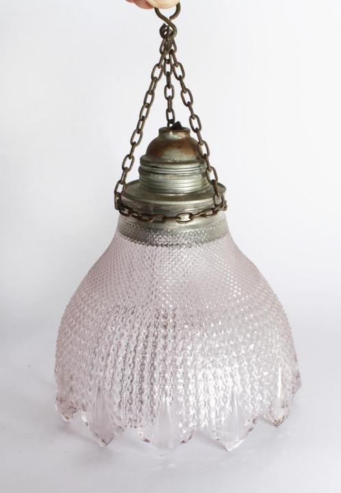 antieke kristallen hanglamp -, Antiek en Kunst, Antiek | Verlichting, Ophalen of Verzenden
