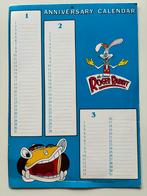 Toffe vintage verjaardagskalender Roger Rabbit -1987, Ophalen of Verzenden, Zo goed als nieuw