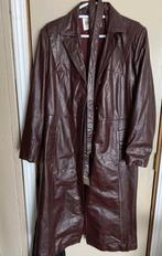 Donker Rode Leren Lange Jas maat M, Kleding | Dames, Jassen | Winter, Ophalen of Verzenden, Zo goed als nieuw, Maat 38/40 (M)