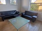 JORI lederen design salon (3-zit + 2,5-zit + poef), Huis en Inrichting, Ophalen, Modern design, Gebruikt, Leer