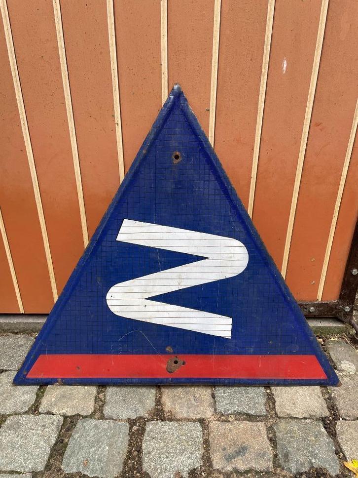 Vintage verkeersbord – Emaille, Antiquités & Art, Curiosités & Brocante, Enlèvement