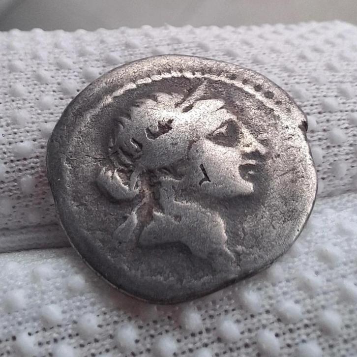 Julius Caesar denarius (3.45 g, 18 mm). Africa mint, 47-46BC, Postzegels en Munten, Munten | Europa | Niet-Euromunten, Losse munt