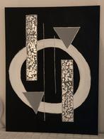 Schilderij met glitters en bladzilver, Antiek en Kunst, Ophalen