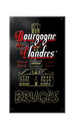 Bourgogne des Flandres retro ontwerp op metaal 70cmx40cm, Verzenden, Zo goed als nieuw, Reclamebord
