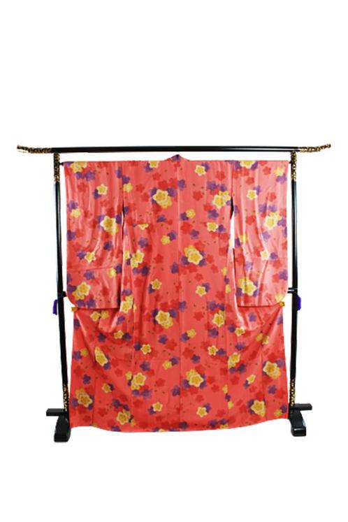 Japanse Furisode Kimono., Kleding | Dames, Jurken, Gedragen, Rood, Verzenden
