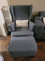 Fauteuil avec repose-pieds, Huis en Inrichting, Fauteuils, Ophalen, Zo goed als nieuw