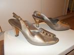 Open schoenen met hakken in goud leer (brons) en hak, Kleding | Dames, Gedragen, Ophalen of Verzenden
