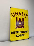 UNALIT emaille reclamebord 1950, Ophalen of Verzenden, Gebruikt, Reclamebord