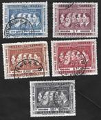 5 Postzegels 50 jaar Belgisch Congo Koningen van België, Postzegels en Munten, Ophalen of Verzenden, Gestempeld, Koningshuis