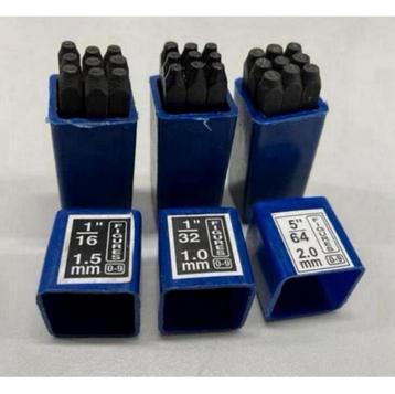 3 sets Metaal Slagpen slagpennen 0-9 in 1.0 1.5 2.0 mm Nieuw beschikbaar voor biedingen