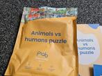 Puzzle in a bag "animals vs humans", Ophalen, 500 t/m 1500 stukjes, Zo goed als nieuw, Legpuzzel