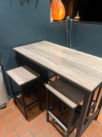 Table bar et 4 tabourets, Huis en Inrichting, Barkrukken, Ophalen, Gebruikt, 90 cm of meer, Metaal