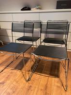Giandomenico Belotti spaghetti chairs, Maison & Meubles, Comme neuf, Quatre, Noir, Chroom