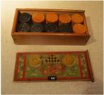 Vieilles tranches de barrage en bois dans une boîte en bois, Enlèvement ou Envoi, Comme neuf