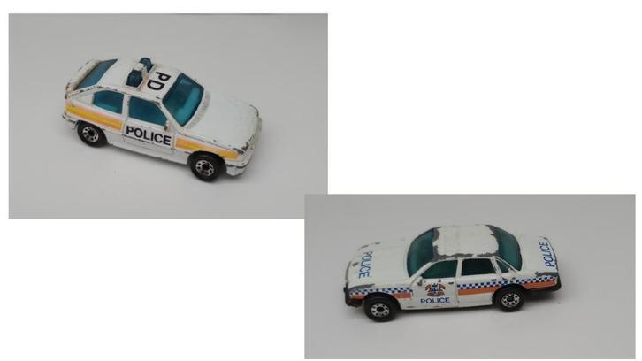 Matchbox: 2 politie-auto's Vauxhall + Jaguar, Hobby en Vrije tijd, Modelauto's | Overige schalen, Gebruikt, Auto, Ophalen of Verzenden
