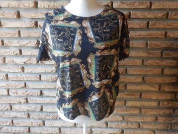 (82)- tee shirt femme t.38 noir brun - zara - beschikbaar voor biedingen