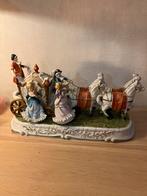 Cheval et calèche en porcelaine vintage, Antiquités & Art, Enlèvement