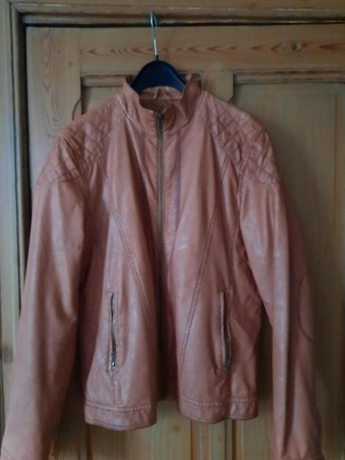 Jas voor heren lederlook maat L, Kleding | Heren, Jassen | Zomer, Zo goed als nieuw, Maat 52/54 (L), Bruin, Ophalen of Verzenden