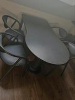 Zwarte tafel + 4 stoelen, Huis en Inrichting, Tafels | Eettafels, Ophalen