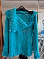 gros pull turquoise laineux large col roulé ouvrant bouton M, Taille 38/40 (M), Enlèvement ou Envoi, No marque, Porté