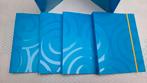 Te koop blauwe ringmapjes met elastiek en 2 ringen., Ophalen