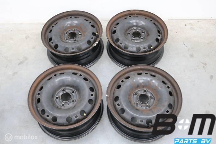 Set 15 inch stalen velgen Polo 6R / 6C 6C0601027, Auto-onderdelen, Banden en Velgen, Velg(en), Gebruikt